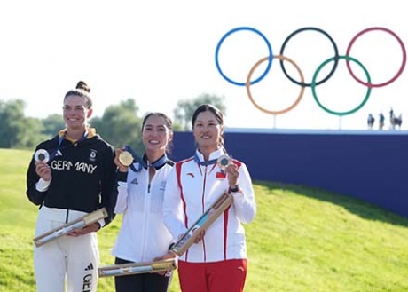 Da sinistra, Esther Henseleit, Lydia Ko, Xiyu Lin, (Credit Federgolf - Scaccini)